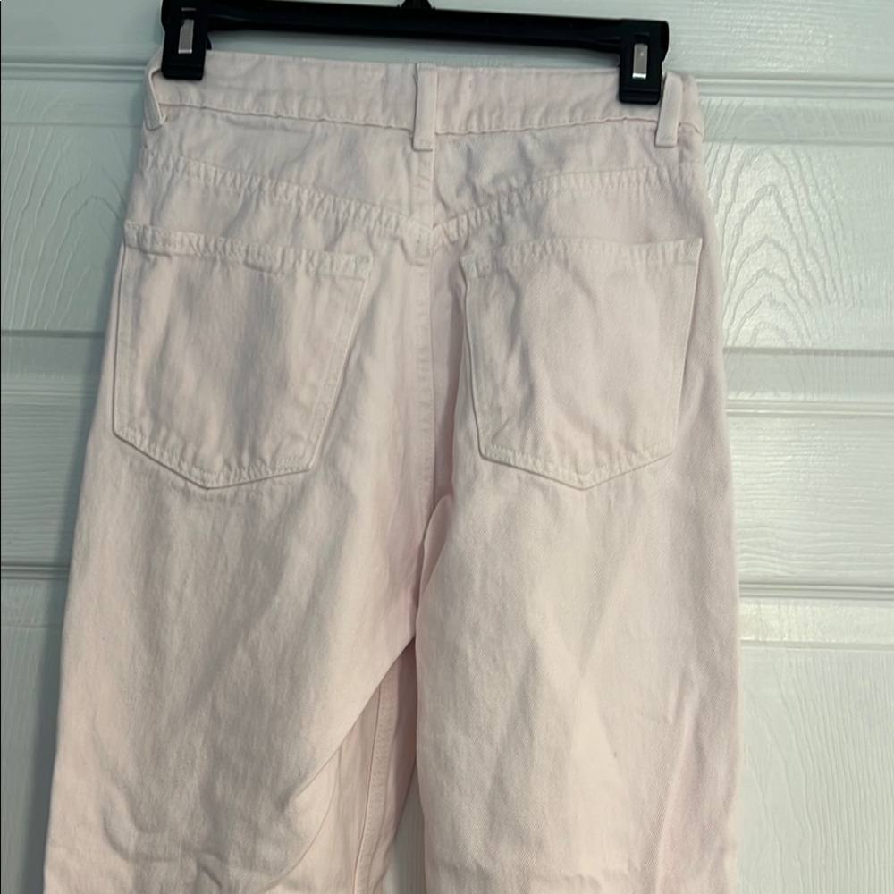 Zara Pink High Rise Jeans Soft Lightweight Denim - Picture 6 of 7